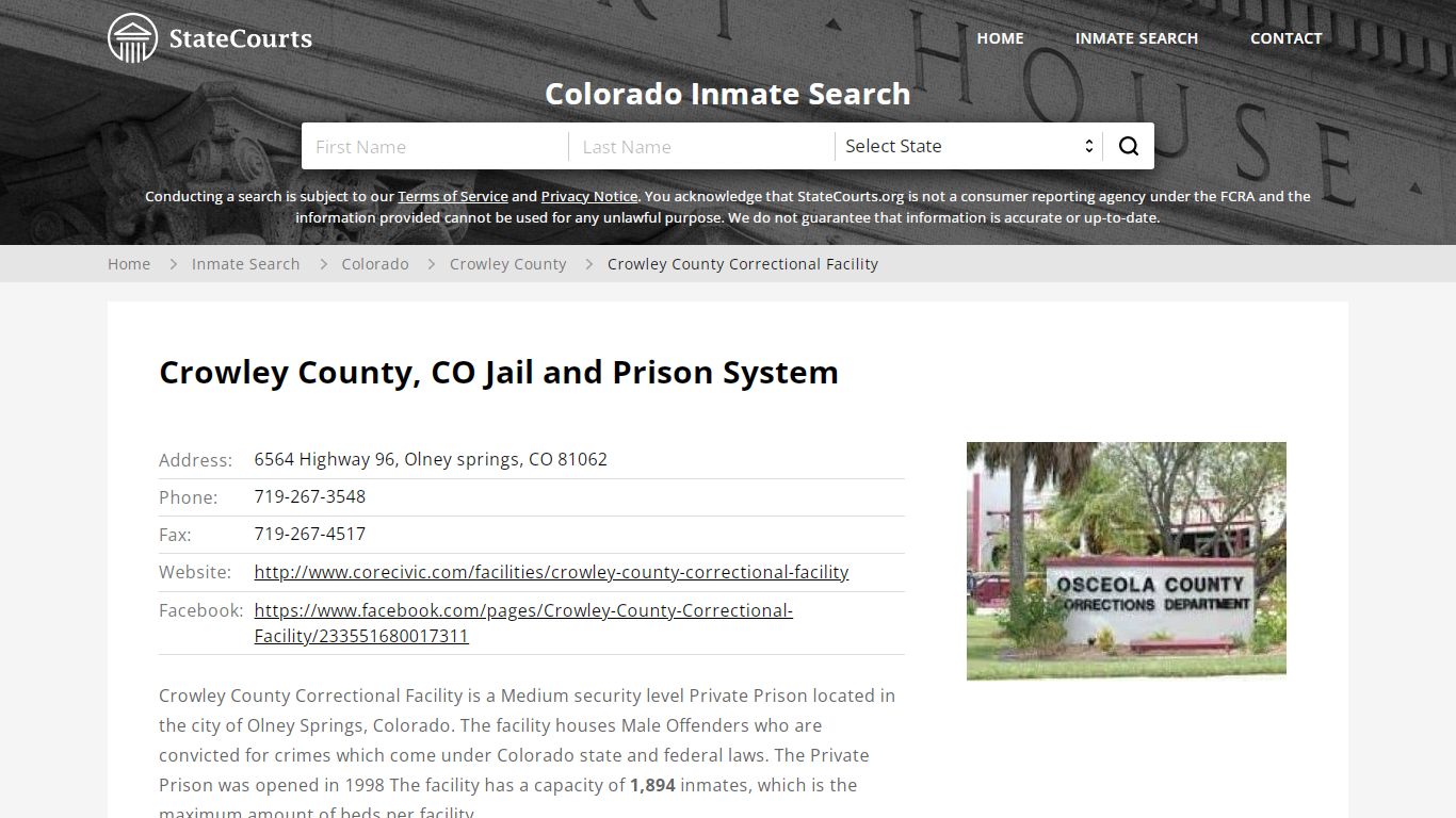 Crowley County Correctional Facility Inmate Records Search ...